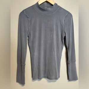 Free People Gray Long Sleeve Top